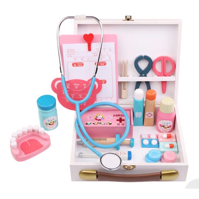 Wooden Dental dentist tool kit toys Shopee Philippines