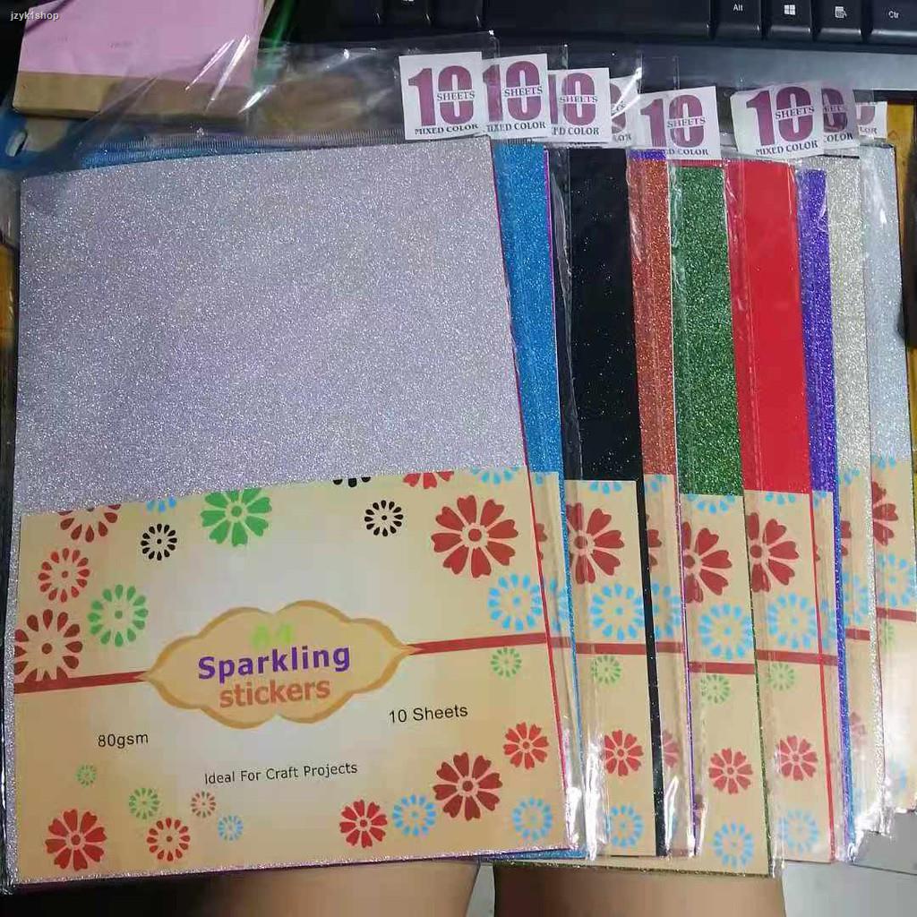 (10pcs)Glitter Sticker Paper Plain (Sparkling, Glitter Paper, Art Craft) Shopee Philippines