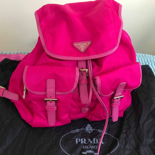 prada pink backpack