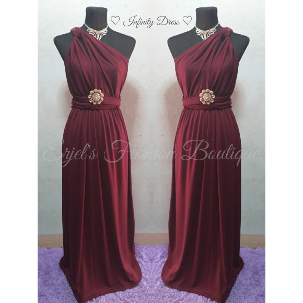 maroon infinity gown