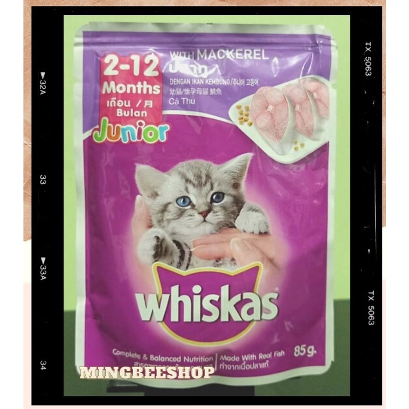 Whiskas Junior Mackerel Pouch Wet Cat Food 80g Shopee Philippines