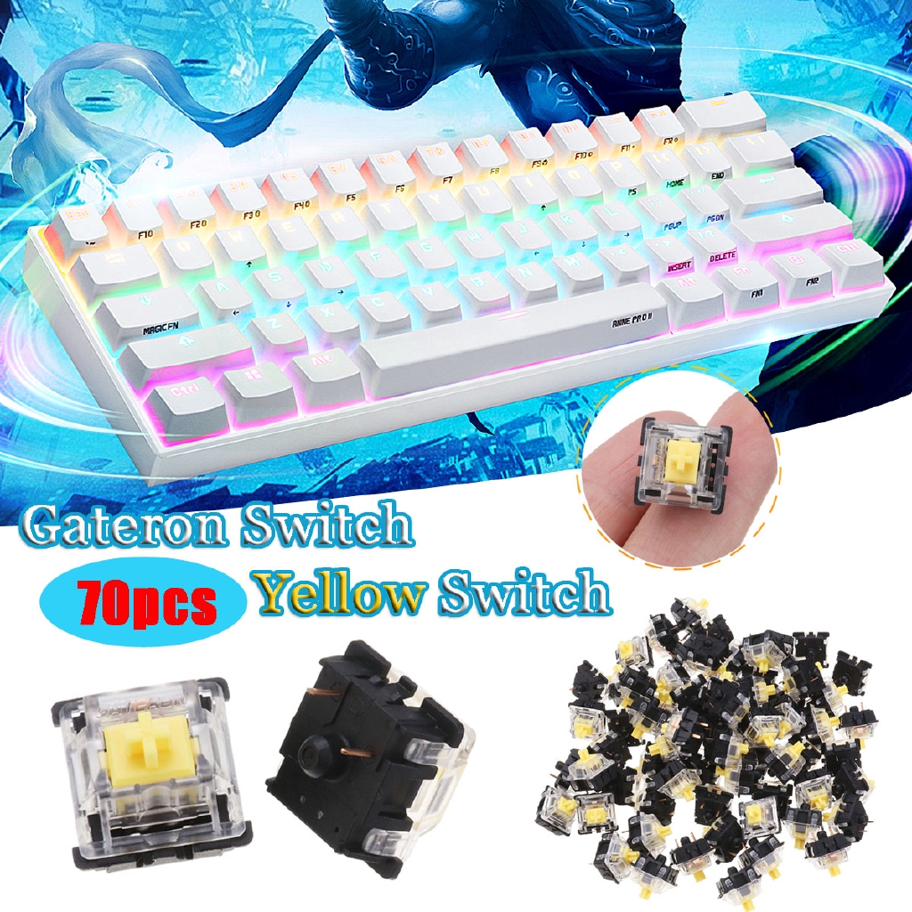 70PCS Pack 3Pin Gateron Linear Yellow Switch Keyboard Switch for