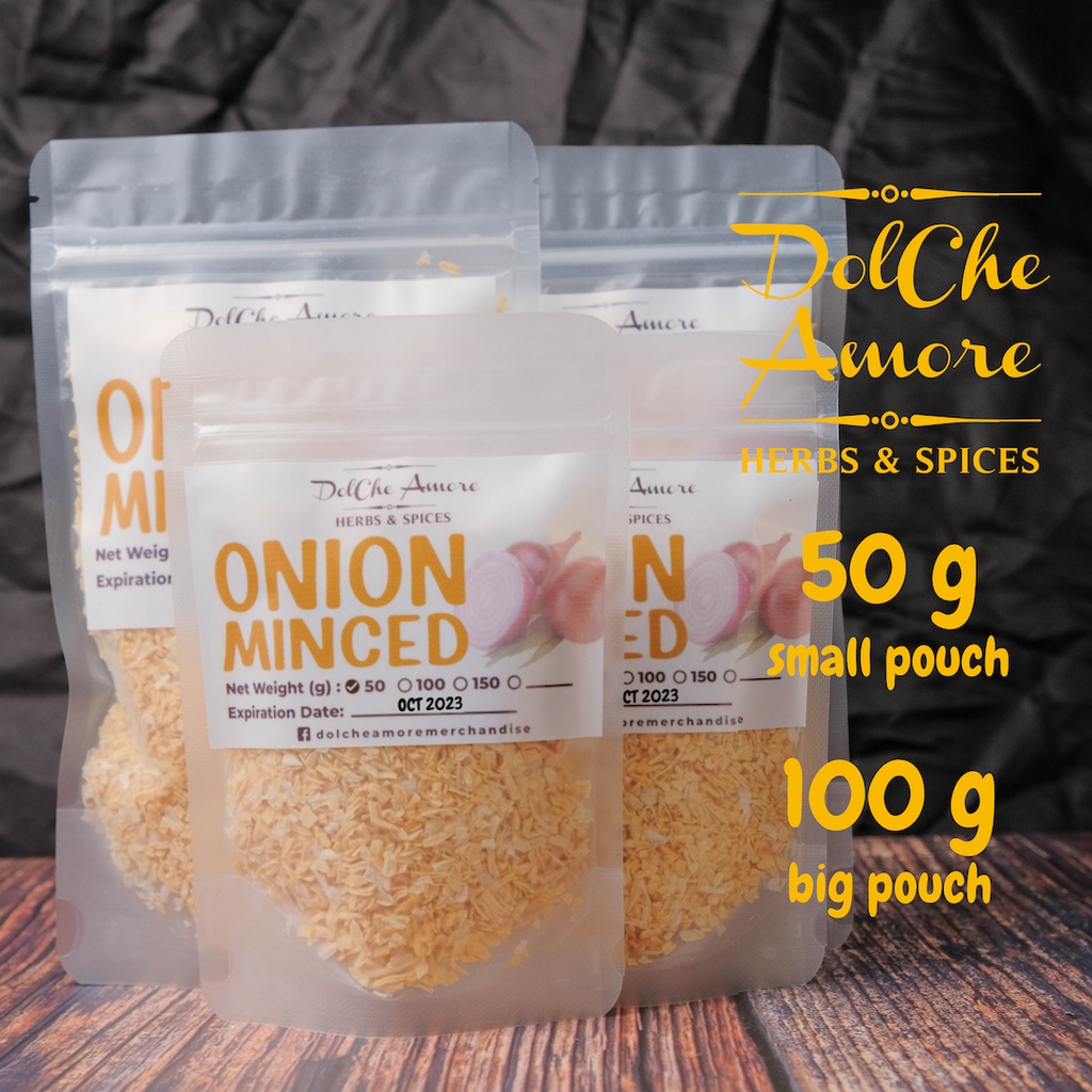 Onion Minced in Ziplock Resealable Pouches Herbs and Spices Seasoning