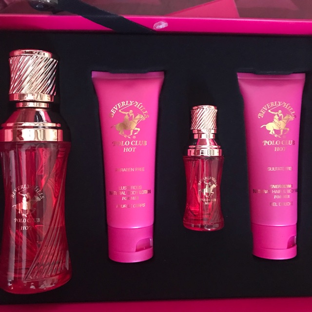 polo pink perfume gift set