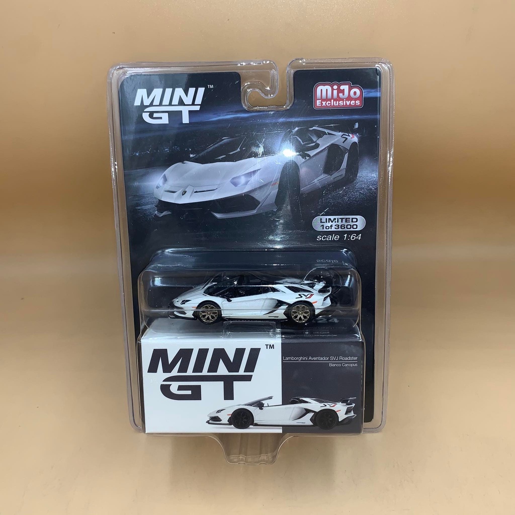 Mini GT CHASE Lamborghini Aventador SVJ Roadster Bianco Canopus 1/64 ...