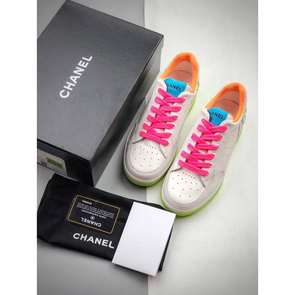 chanel rainbow sneakers