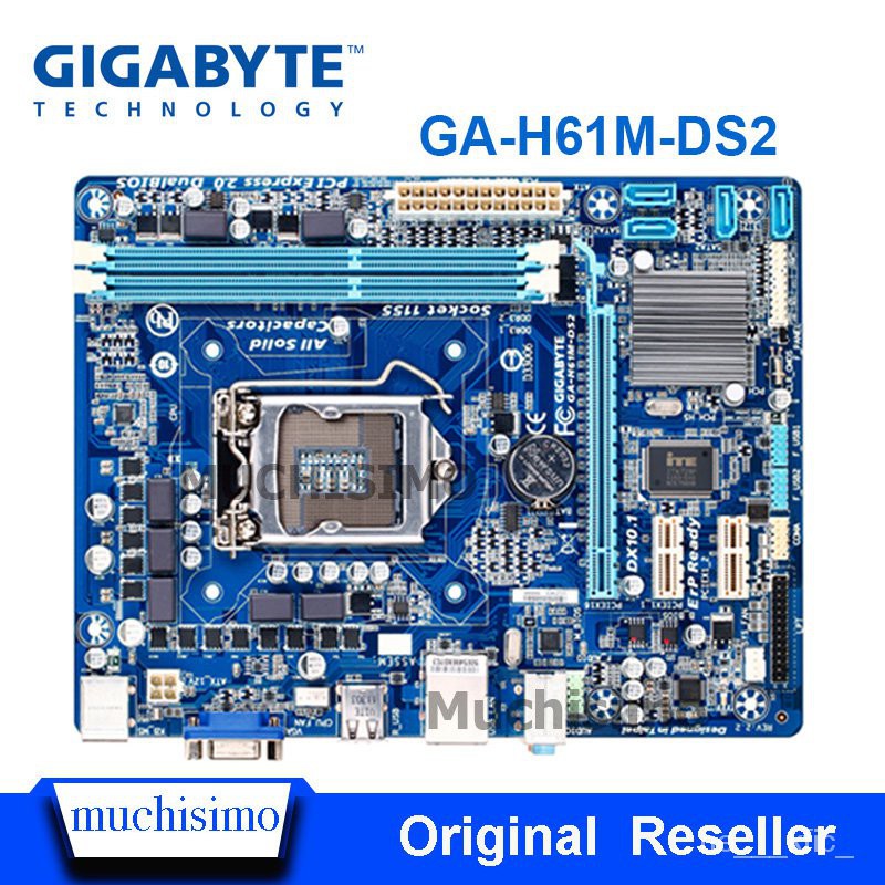 GIGABYTE GAH61MDS2 Desktop Motherboard H61 Socket LGA 1155 i3 i5 i7