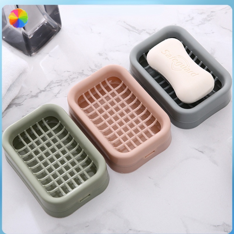 Bathroom Soap Box Shower Double Drain Bathroom Storage Box YKD | Shopee ...