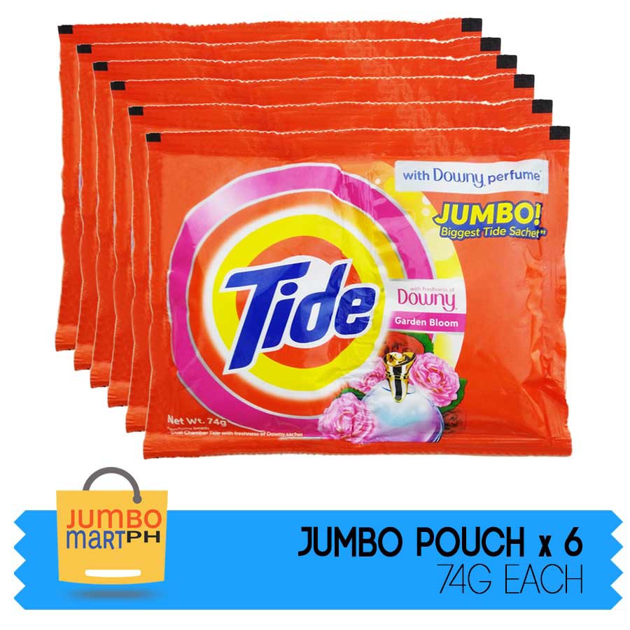 TIDE WITH DOWNY POWDER DETERGENT GARDEN BLOOM JUMBO SACHET / 74G / SET