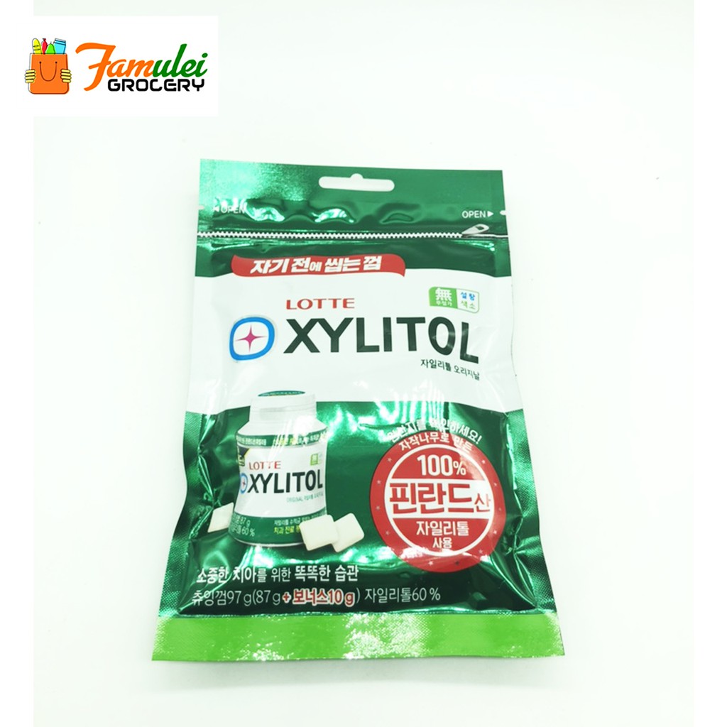 Lotte Xylitol Sugar Free Chewing Gum Lime Mint Flavored 97g Shopee