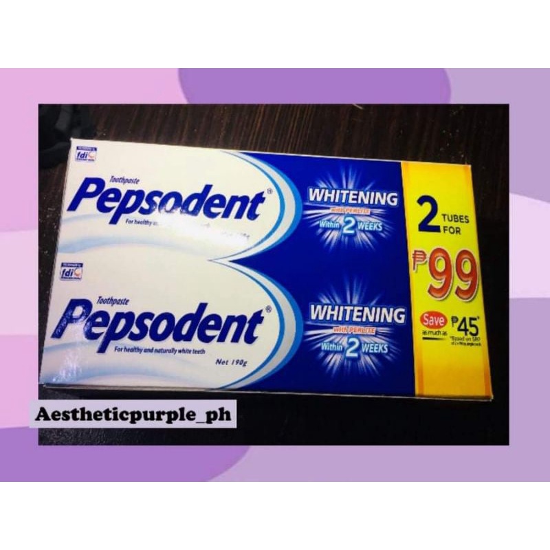 2 Tubes Pepsodent Toothpaste (190g) Shopee Philippines