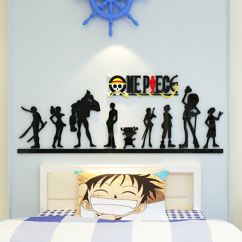 One Piece Poster Acrylic Wall Sticker 3d Stereo Boy Child Room Decor Bedroom Bedside Dormitory Anime Shopee Philippines