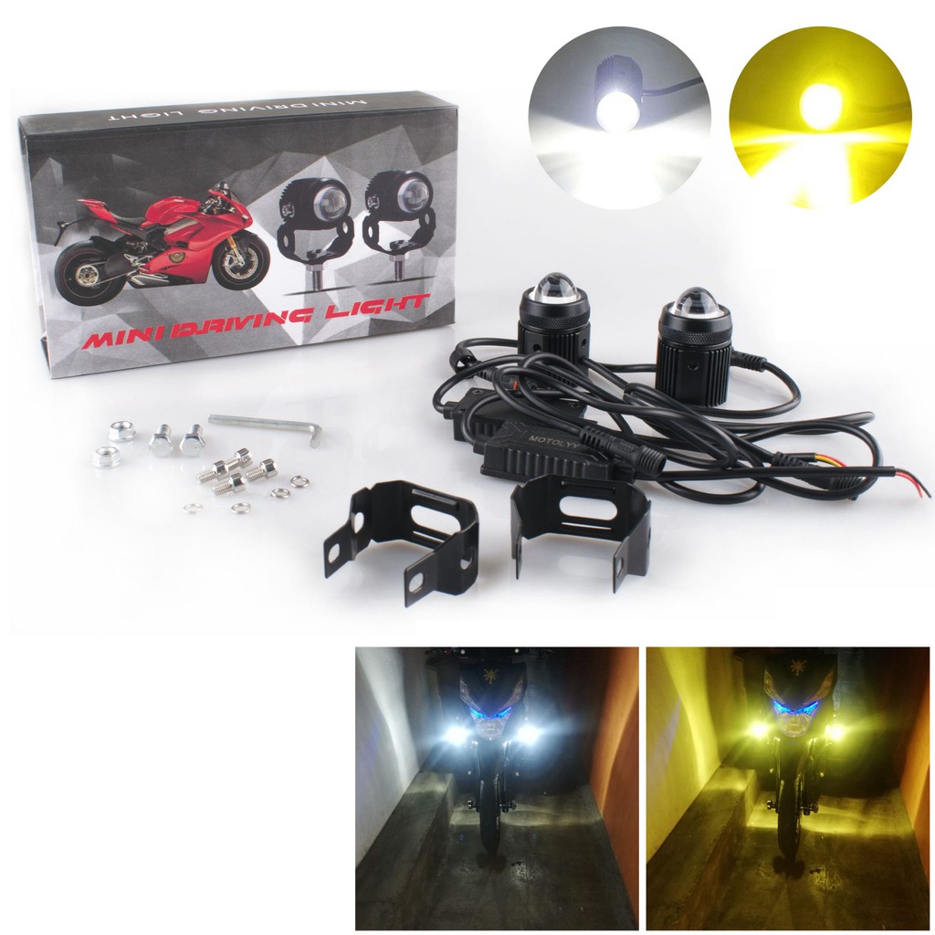Mini Driving Light White+Yellow Pair of Universal High quality Shopee