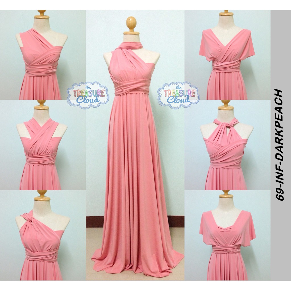 peach gown for bridesmaid