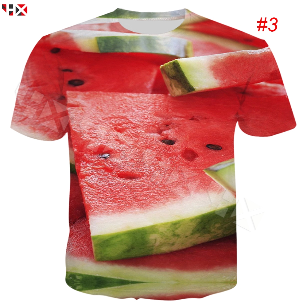 New Men Women Red Watermelon Fruit Print 3D T-Shirt  Casual Short Sleeve Tee Top 