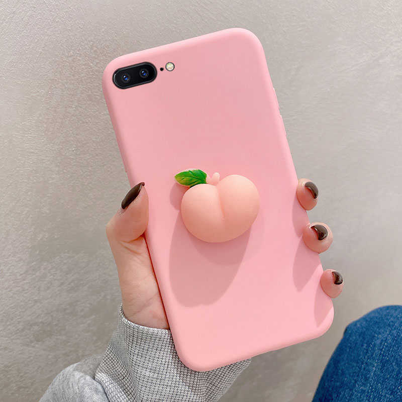Cute Pink Peach Stress Reliever Phone Case xiaomi mi A1 A2 A3 POCO M3
