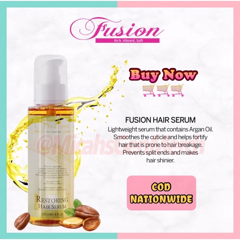 Fusion Restoring HAIR SERUM -Leave in Vitamin for the Hair 120ML hair oil  new and bigger size cod | Shopee Philippines