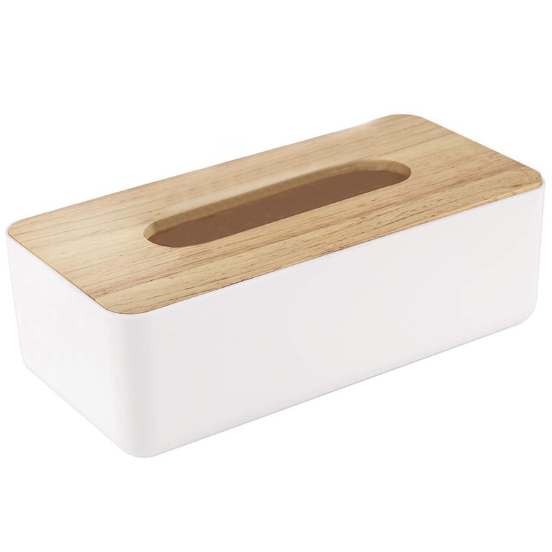 Wood Tissue Box Cover for Disposable Paper Facial Tissues, Wooden ...