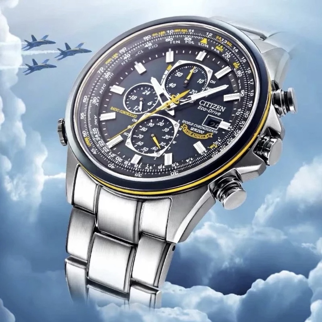 Citizen automatic quatz watches blue angels world chronograph men's watch sale