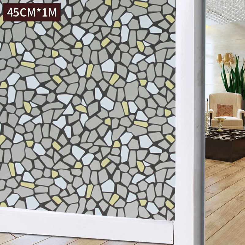 Arthome 90x200cm 3D Mosaic Privacy Window Film Glass Static Cling Film No-Glue Anti-UV Large Size Adjustable Window Stickers for Livingroom Bathroom Kitchen Office 
