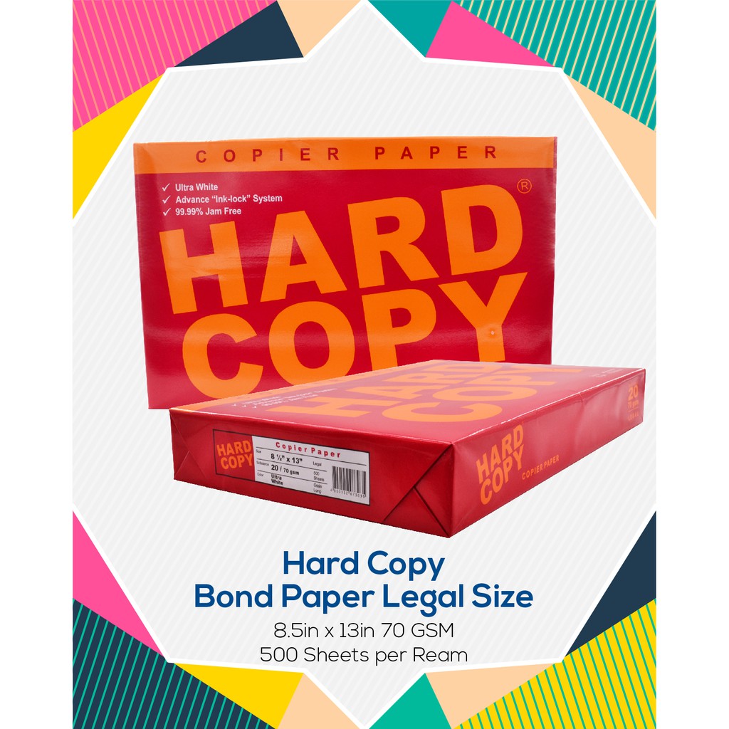 Hard Copy Bond Paper Long/Legal 70GSM (500 Sheets ...