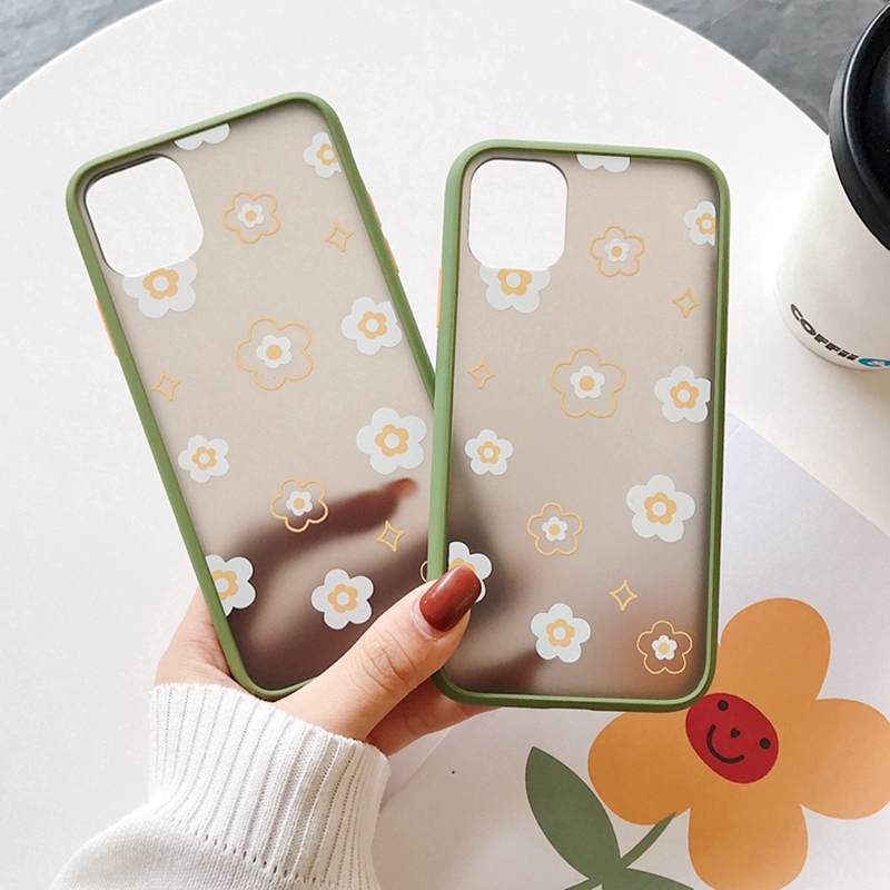 Clear Cute Daisy Casing Iphone 11 Pro Max 6 S 7 8 Plus Green Border Hard Pc Case Iphone Xs 11 Pro Max Iphone Xr X 11pro Phone Case Cover Shopee Philippines