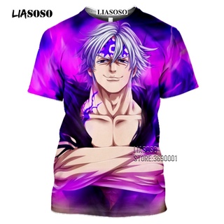 The New  LIASOSO Anime The Seven Deadly Sins Men's T-shirt Japanese Meliodas Hawk Escanor Estarossa 3D Print Tshirt Summer Casual Shirt #6