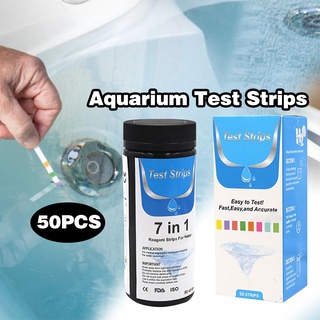 50PCS 7 In 1 Aquarium Test Strips PH Alkalinity Nitrite chlorine Hardness Test Tropical Test Strips