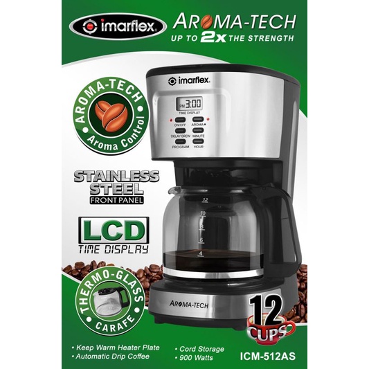 Imarflex AromaTech 12 Cups Coffee Maker ICM512AS Shopee Philippines