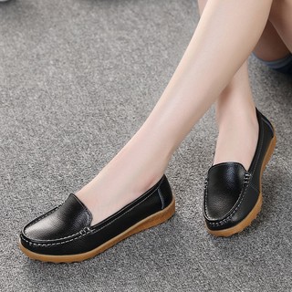 casual women loafers shoes breathable leather | Shopee Philippines