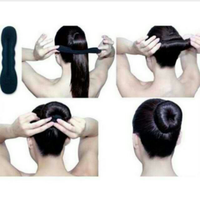 намотал резиновый пучок. намотал резиновый пучок. стилет заколка. гулька с бубликом. резинка на шишку для волос.