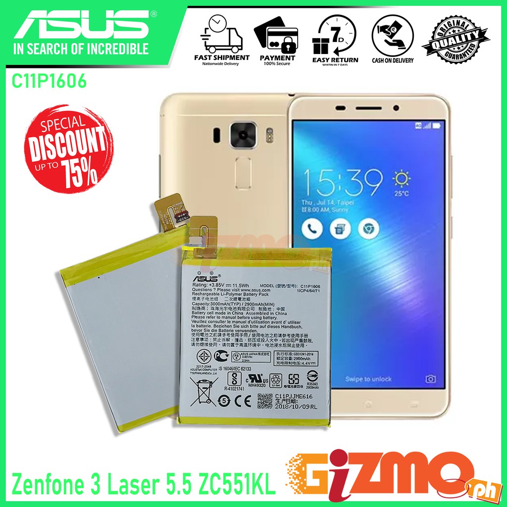 Asus Zenfone 3 Laser 5 5 Zc551kl Battery Model C11p1606 Original Equipment Manufacturer Shopee Philippines