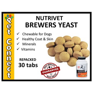 Nutrivet Brewer's Yeast Chewables for Dogs 30 OR 60 OR 90 Chewables Nutri-vet Brewers Yeast