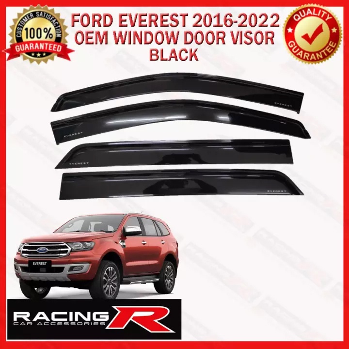 Everest 2016 to 2022 OEM INJECTION Window Door Visor Black / Rain / Sun ...