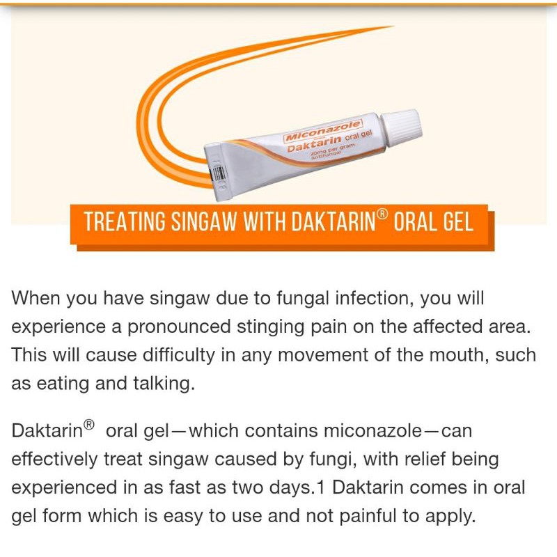 Original Daktarin Oral Gel For Singaw 3 5g Shopee Philippines