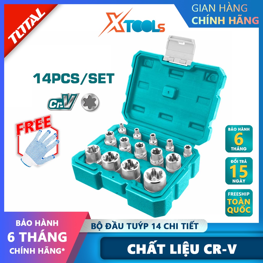 Set of 14 detailed tubes TOTAL THKTETS0114 Used to open nut bolts in