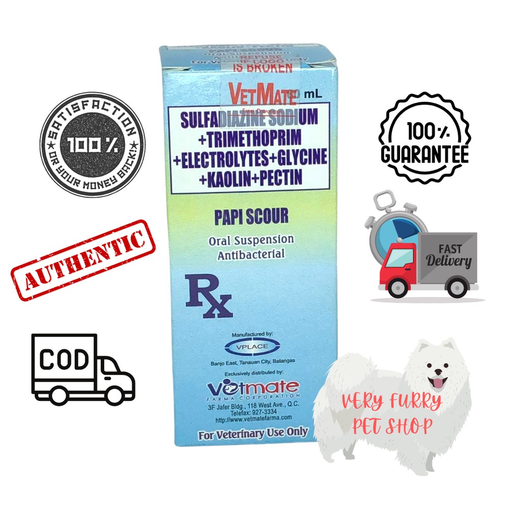 PAPI SCOUR ANTIBACTERIAL ORAL SUSPENSION FOR CAT AND DOG PET 60ML