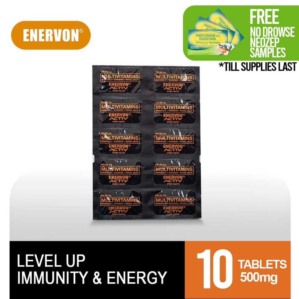 Enervon Activ Multivitamins 10 Softgel Capsules Shopee Philippines