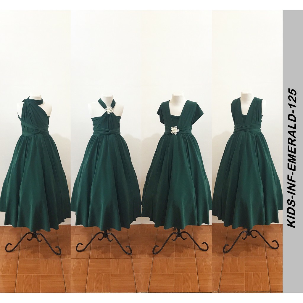 emerald green gown for kids