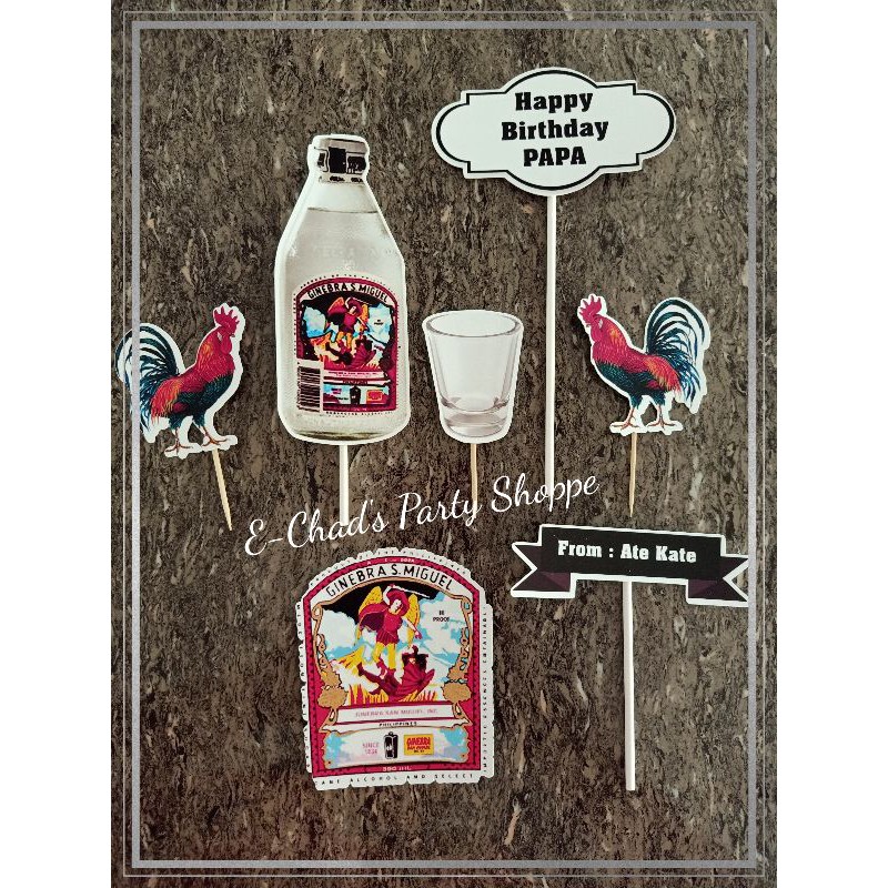 Gin And Rooster Theme Cake Topper Set Shopee Philippines