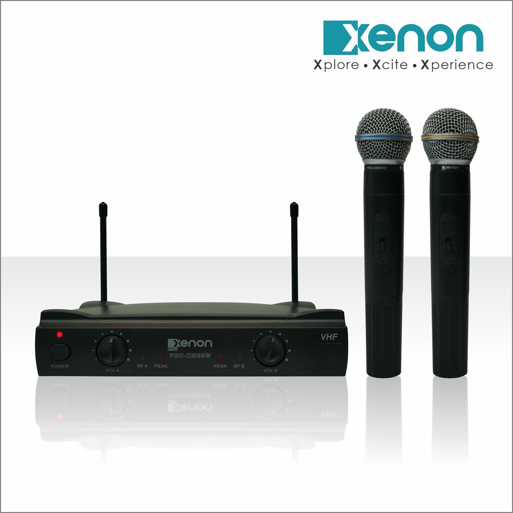 Xenon PRO-XM58W Microphone - Dual UHF Wireless Mic - AA ...