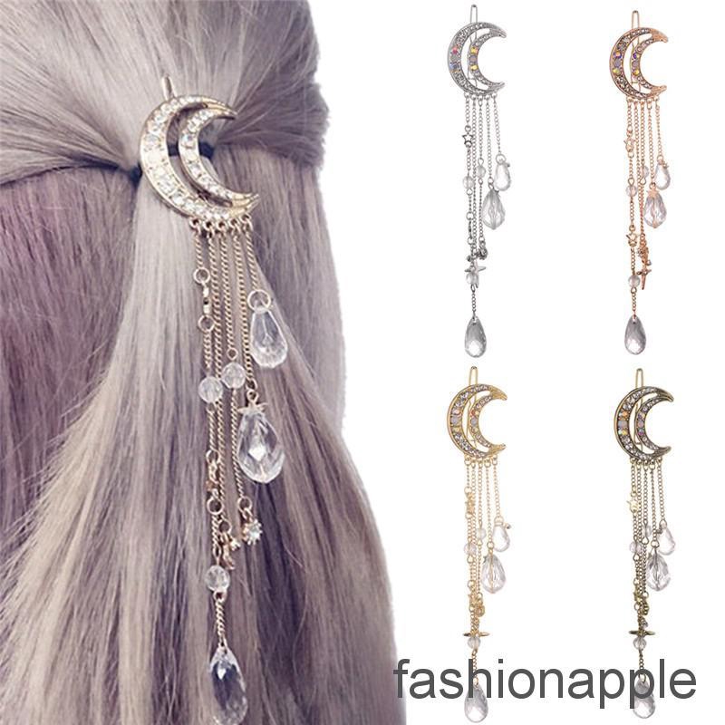 moon and tassel hair clip