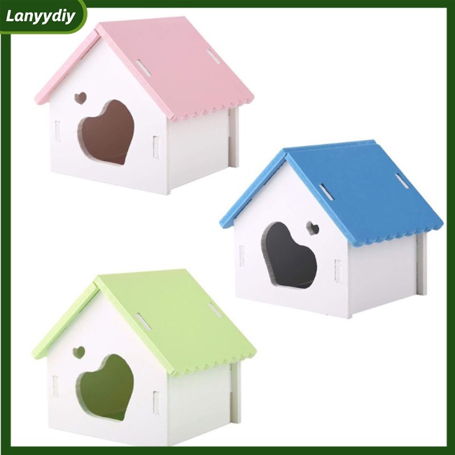 gd Trendy Hamster Wooden Nest Sleeping  House Home Luxury Cage Pet Diy Hideout Hut Toy Sports Climbing Frame Small #6