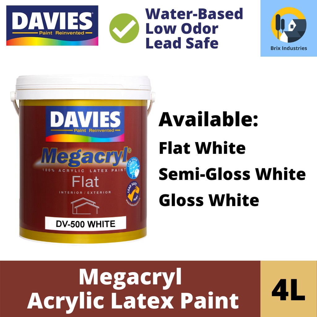 Davies Megacryl Premium Latex Paint 4 Liters (Gallon) Flat/SemiGloss