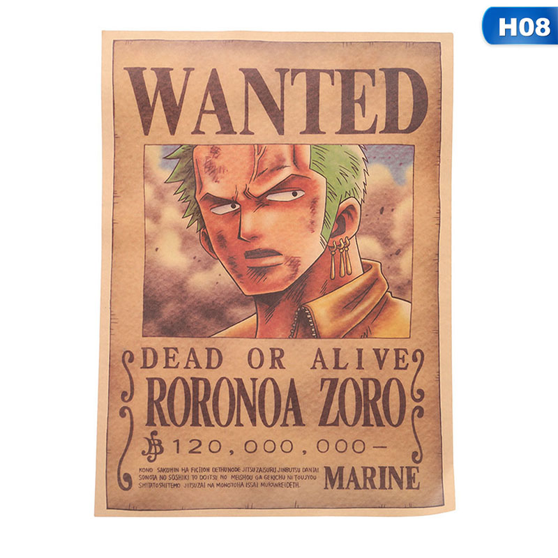 Hot Sale Anime One Piece Reward Order Series Retro Poster Kraft Paper Poster One Piece Poster Character Decorative Painting Shopee Philippines