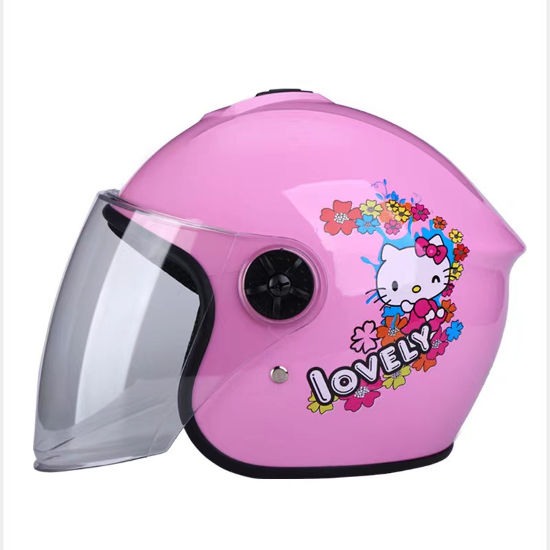 Cartoon Helmet Motorcycle Big Kid Half Face Plain Child Helmet Gear