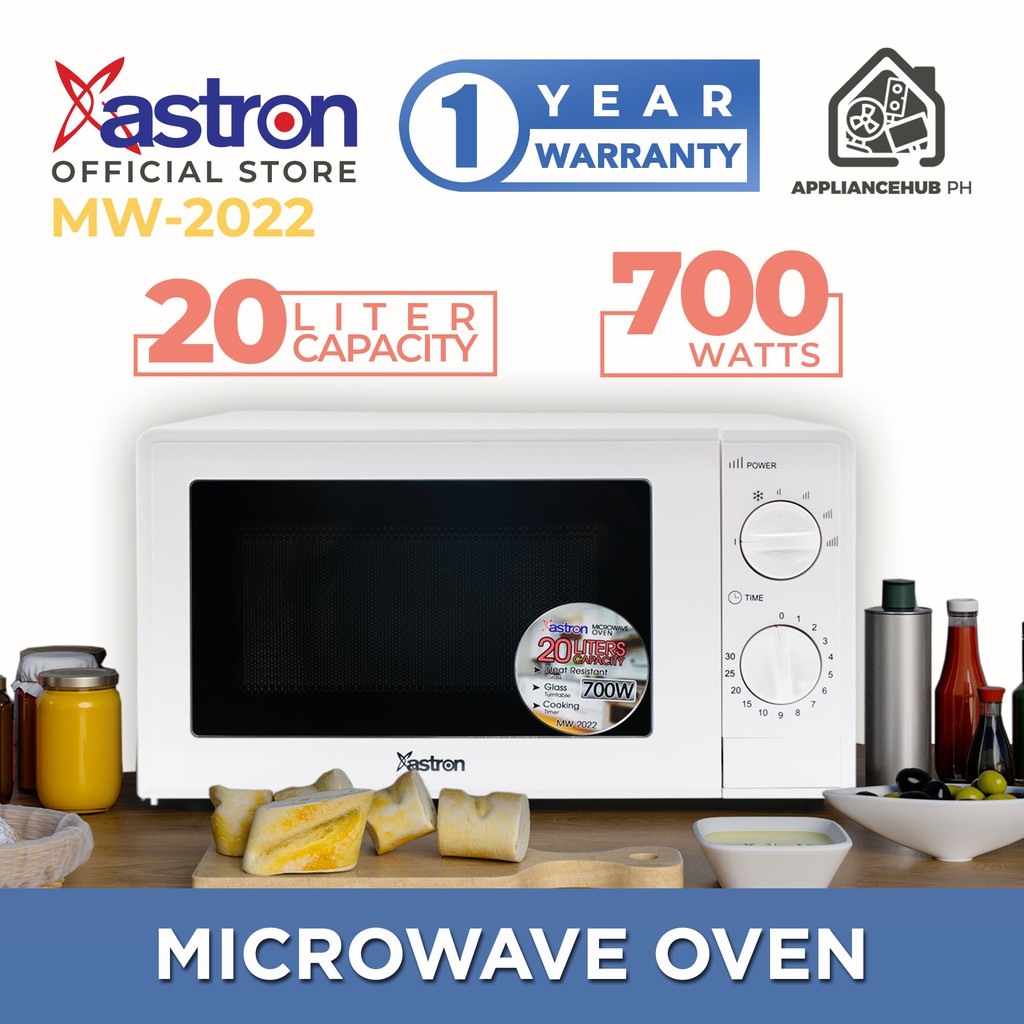 Astron MW2022 20L Microwave Oven (White) (700W) Shopee Philippines