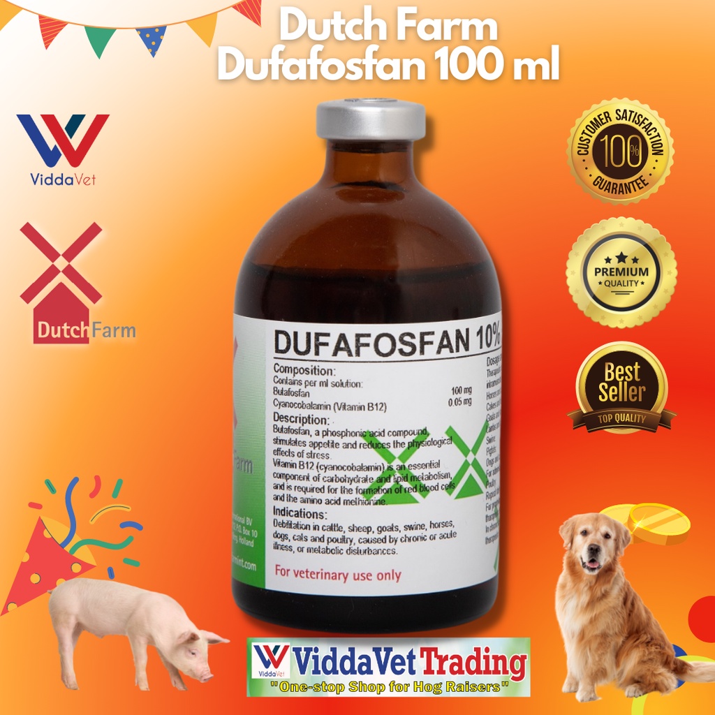 Viddavet 100 ml Dutch Farm Dufafosfan Imported Butafosfan like Coforta appetite stimulant for dogs