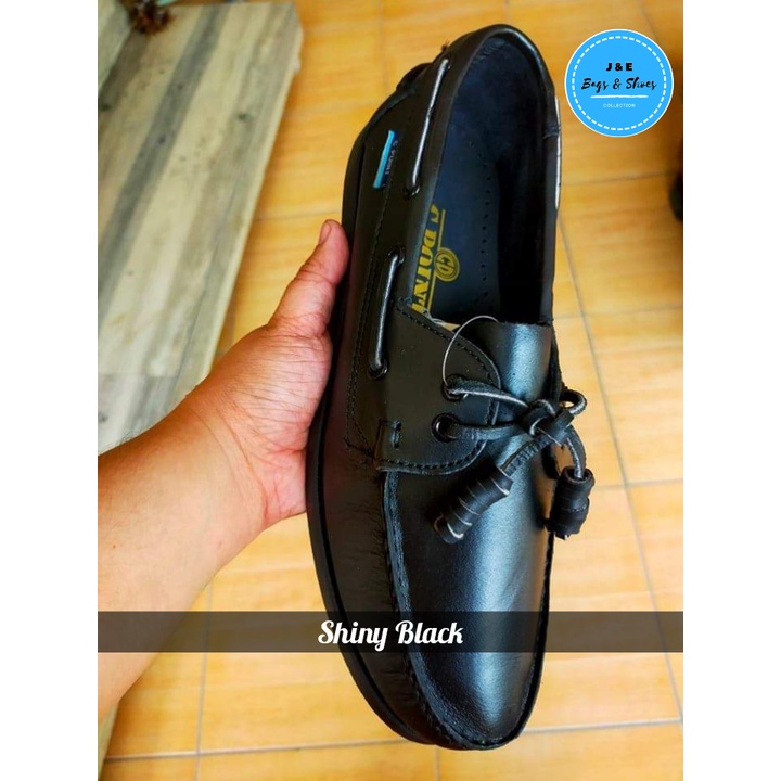 Shiny Black Marikina Made Genuine Leather Topsider Shoes | Shopee ...