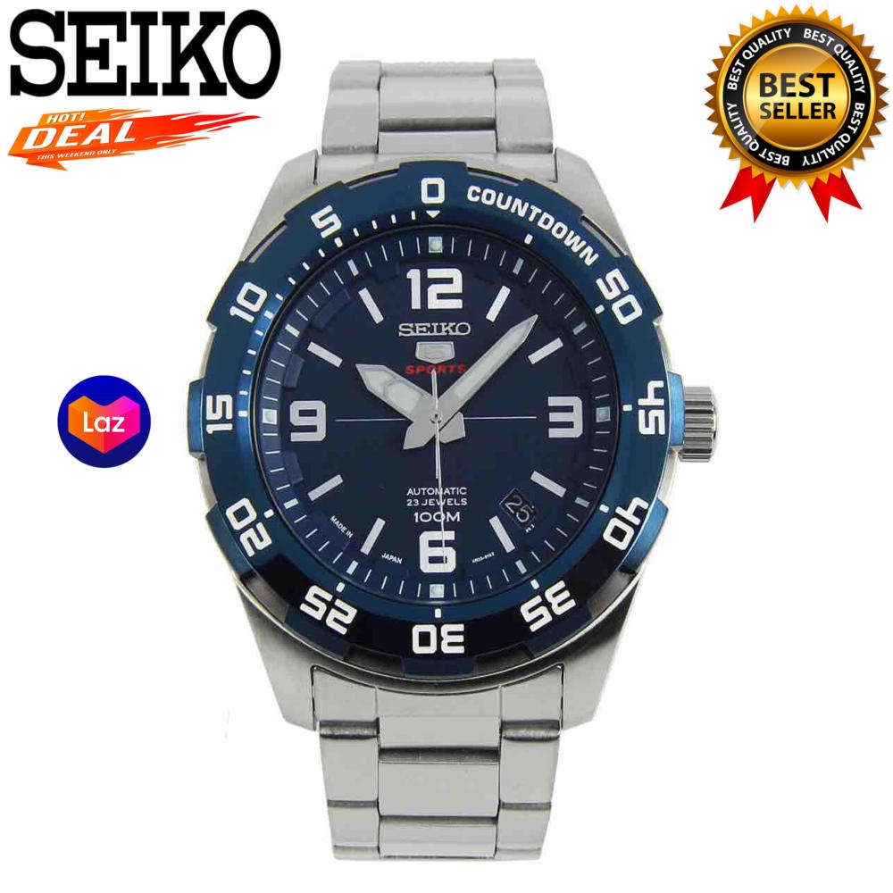 （hot）Seiko 5 Sports SRPB Date Automatic Hand Movement Blue Dial Stainless Steel Watch For Men